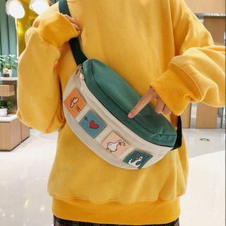 Cartoon Patch Nylon Sling Bag