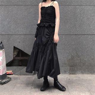 Ruched Asymmetric Sleeveless Dress