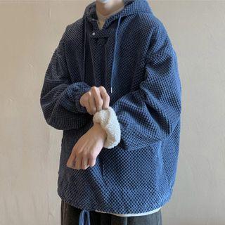 Drawstring Waffle Hoodie