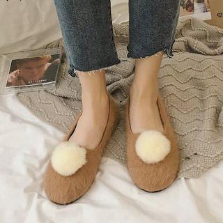 Pom Pom Furry Flats