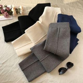 Knit Cropped Straight Leg Pants