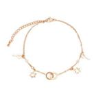 Simple And Creative Plated Rose Gold Star Key Round 316l Stainless Steel Anklet Rose Gold - One Size