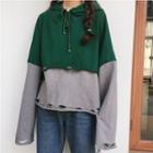 Distressed Two Tone Hoodie