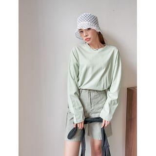 Pastel Slit-side Boxy T-shirt
