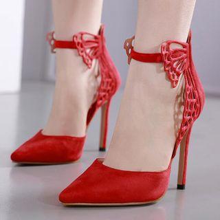 Butterfly Wing Cutout High Heel Pumps