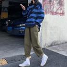 Striped Pullover / Crop Straight Fit Pants