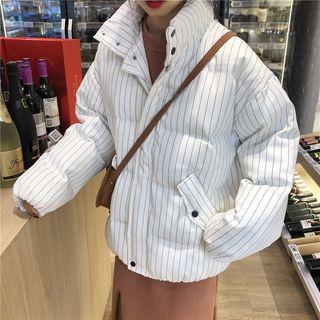 Striped Padded Zip Jacket