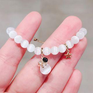 Cat Eye Stone Astronaut Bracelet Ly2338 - White - One Size