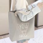 Lettering Tote Bag Light Gray - One Size
