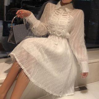 Fringed A-line Shirtdress