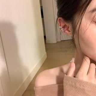Asymmetrical Alloy Cuff Earring 1 Pair - Silver - One Size