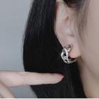 925 Silver Rhinestone Chain Earrings / Clip On Earring