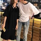 Couple Matching 3/4-sleeve T-shirt / Elbow-sleeve Dress