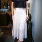 Pleated Midi Chiffon Skirt