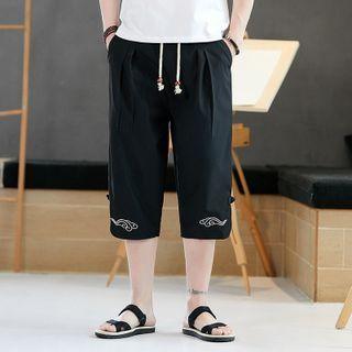 Print Cropped Straight-leg Pants