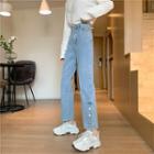 Button-up Straight Leg Jeans