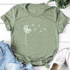 Short-sleeve Dandelion Print T-shirt