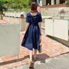 Peter Pan-collar Monotone Dress