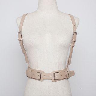Faux Leather Suspender Belt Black - One Size