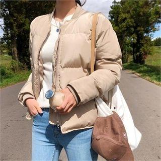 Padded Zip-up Jacket Beige - One Size