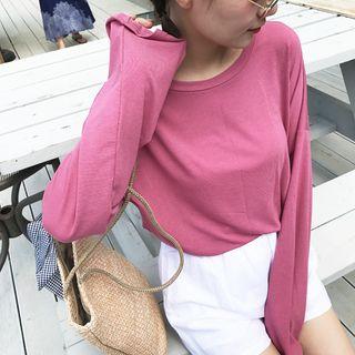 Plain Slit-side T-shirt
