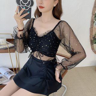 Puff-sleeve Star Print Bikini