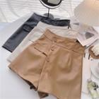 Asymmetrical Faux Leather Skort