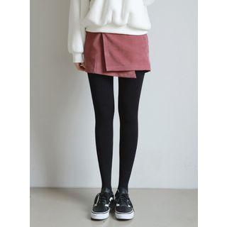Faux-suede Wrap-front Mini Skirt