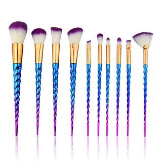 Set Of 10: Unicorn Horn Handle Makeup Brush