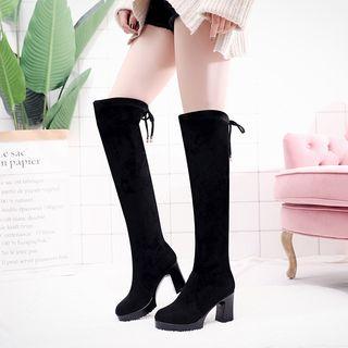 Platform Block Heel Over-the-knee Boots