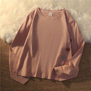 Side Button Long-sleeve T-shirt
