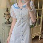 Short Sleeve Mini Front Buttoned Dress