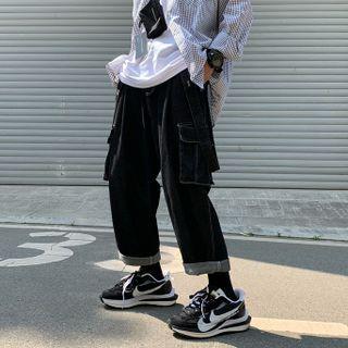 Suspender Straight Leg Cargo Jeans