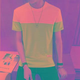 Short Sleeve Color-block T-shirt