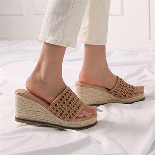 Woven-strap Wedge-heel Espadrille Sandals