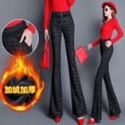 High-waist Plaid Slim Fit Bell-bottom Pants