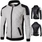 Contrast Color Quilted Zip-up Jacket
