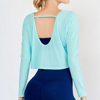 Long-sleeve Open Back Quick Dry T-shirt