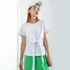 Tie-front Asymmetric T-shirt