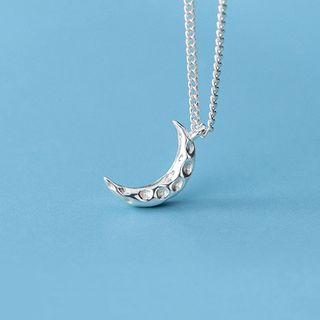 925 Sterling Silver Moon Pendant Necklace S925 Silver - Necklace - One Size