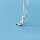 925 Sterling Silver Moon Pendant Necklace S925 Silver - Necklace - One Size