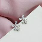 Sterling Silver Clover Crystal Studs