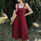Tie-front Pinafore Dress