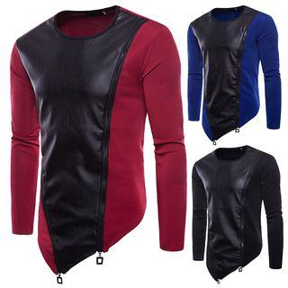 Long Sleeve Asymmetric Panel Top