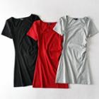 Short-sleeve Square Neck T-shirt Dress