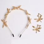 Set: Dragonfly Bridal Headband + Clip-on Earring
