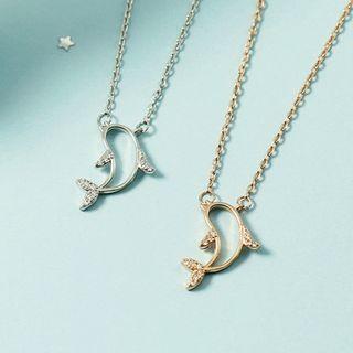 Rhinestone Dolphin Choker Necklace