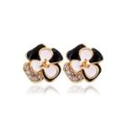 Gold Plated Elegant Fashion Romantic Sweet Flower Earrings Ear Studs Golden - One Size