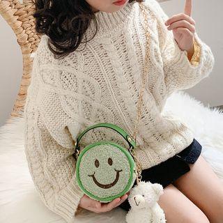 Bear Charm Furry Round Crossbody Bag