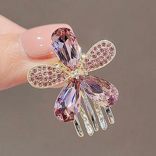 Flower Faux Crystal Hair Clamp Ly2015 - Purple - One Size